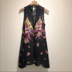 Free People Marsha Lace Neck Dress